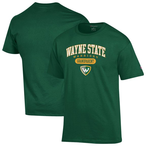 Unisex Champion Green Wayne State Warriors Grandparent Pill Box Jersey T-Shirt