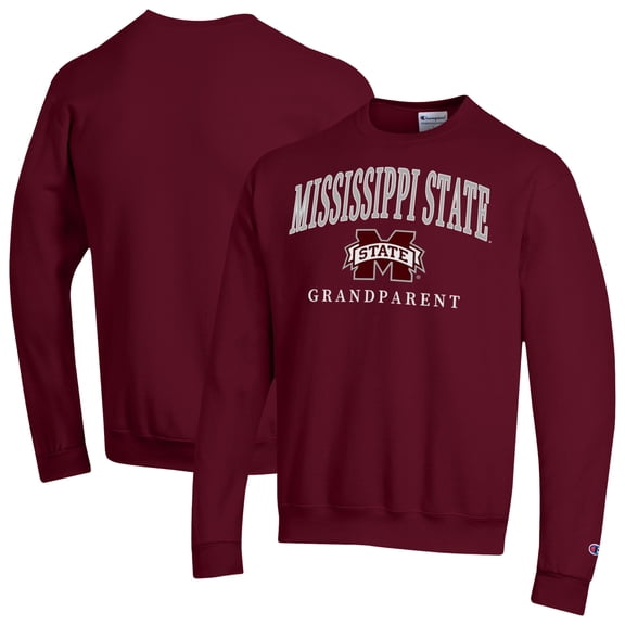 Unisex Champion Maroon Mississippi State Bulldogs Arch Grandparent Eco Powerblend Sweatshirt