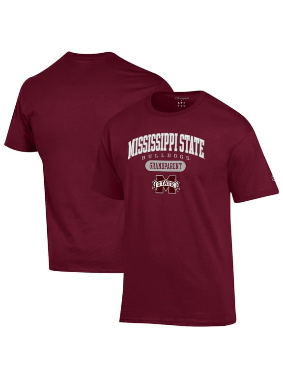 Unisex Champion Maroon Mississippi State Bulldogs Grandparent Pill Box Jersey T-Shirt
