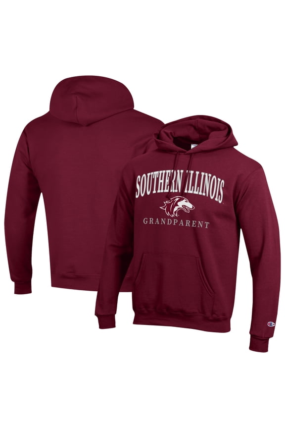 Unisex Champion Maroon Southern Illinois Salukis Arch Grandparent Eco Powerblend Fleece Hoodie