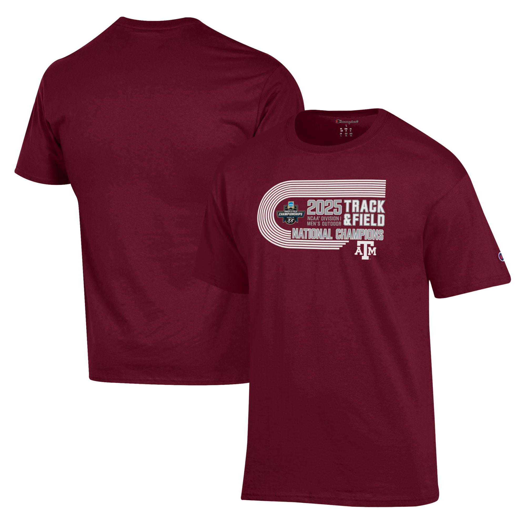 Unisex Champion  Maroon Texas A&M Aggies 2025 NCAA Men's Outdoor Track and Field National Champions T-Shirt