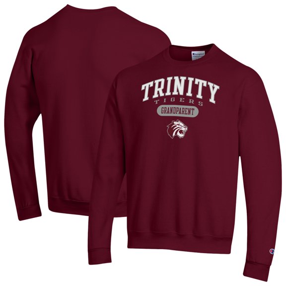 Unisex Champion Maroon Trinity Tigers Grandparent Pill Box Eco Powerblend Sweatshirt