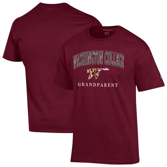 Unisex Champion Maroon Washington College Shoremen Arch Grandparent Jersey T-Shirt