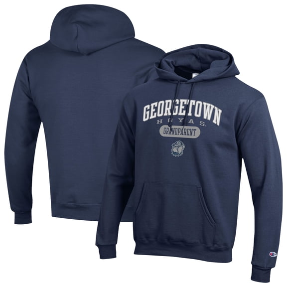 Unisex Champion Navy Georgetown Hoyas Grandparent Pill Box Eco Powerblend Hoodie