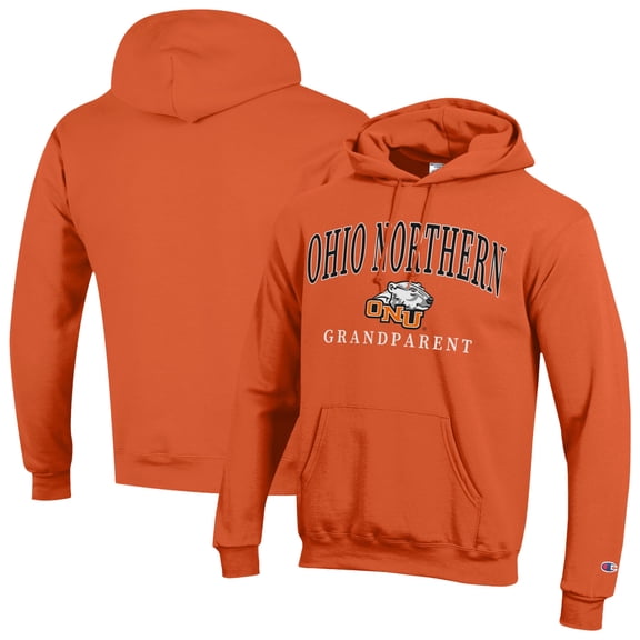 Unisex Champion  Orange Ohio Northern Polar Bears Arch Grandparent Eco Powerblend Fleece Hoodie
