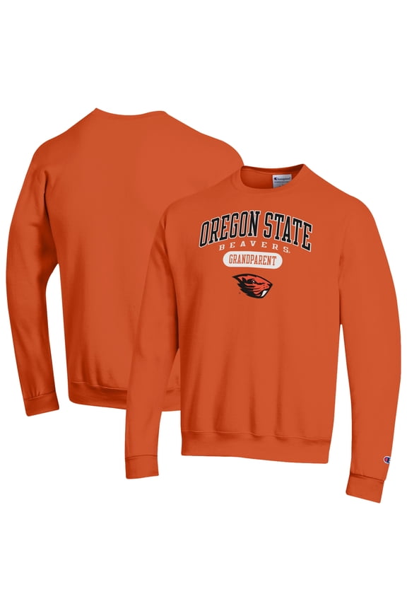 Unisex Champion Orange Oregon State Beavers Grandparent Pill Box Eco Powerblend Sweatshirt