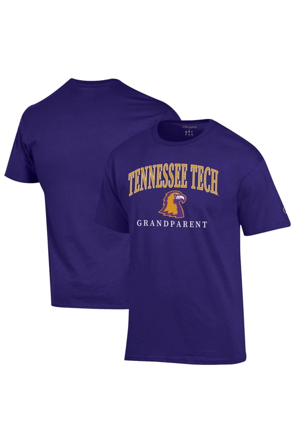 Unisex Champion  Purple Tennessee Tech Golden Eagles Arch Grandparent Jersey T-Shirt
