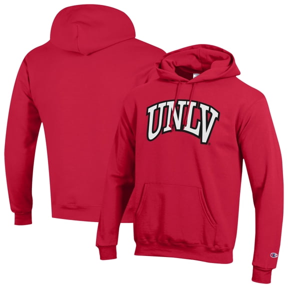 Unisex Champion Red UNLV Rebels Arch Eco Powerblend Fleece Hoodie