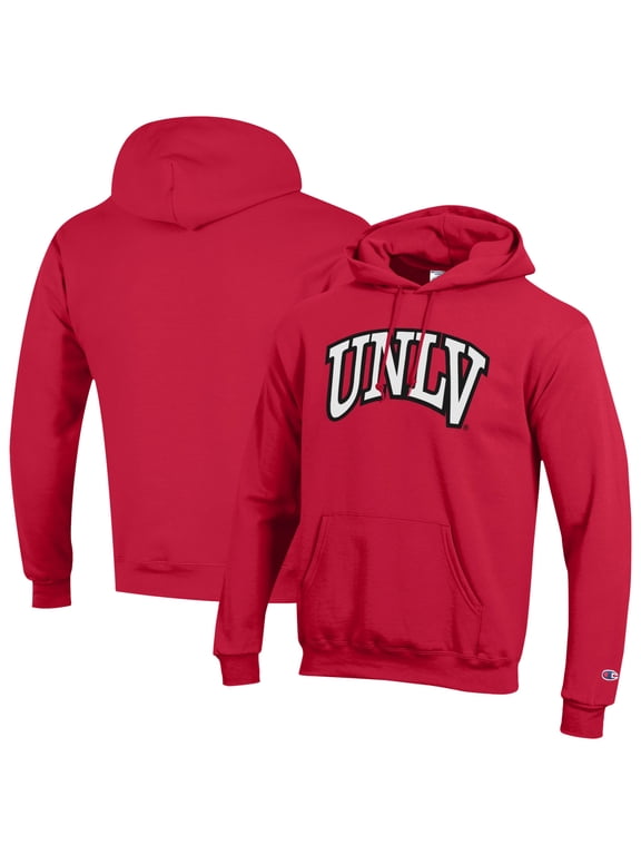 Unisex Champion Red UNLV Rebels Arch Eco Powerblend Fleece Hoodie