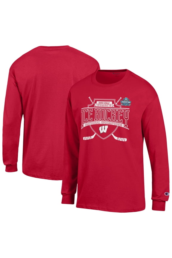 Unisex Champion  Red Wisconsin Badgers 2026 NCAA Frozen Four Women's Ice Hockey National Champions Long Sleeve T-Shirt