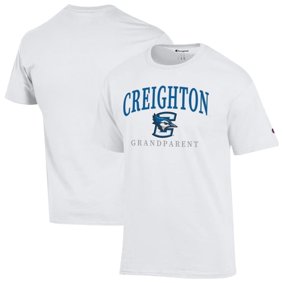 Unisex Champion White Creighton Bluejays Arch Grandparent Jersey T-Shirt
