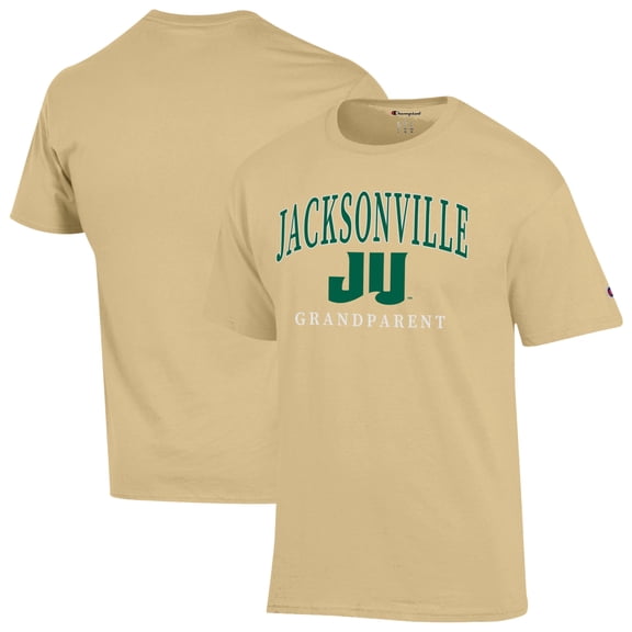 Unisex Champion  Yellow JU Dolphins Arch Grandparent Jersey T-Shirt