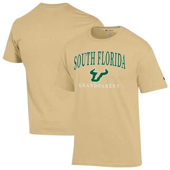 Unisex Champion  Yellow South Florida Bulls Arch Grandparent Jersey T-Shirt