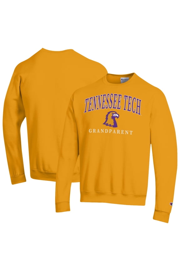 Unisex Champion Yellow Tennessee Tech Golden Eagles Arch Grandparent Eco Powerblend Sweatshirt
