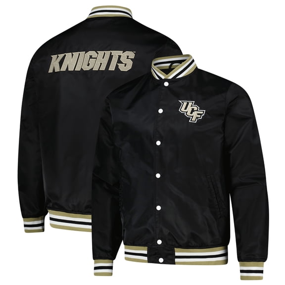 Unisex-Charlie Hustle  Black UCF Knights Full-Snap Varsity Jacket