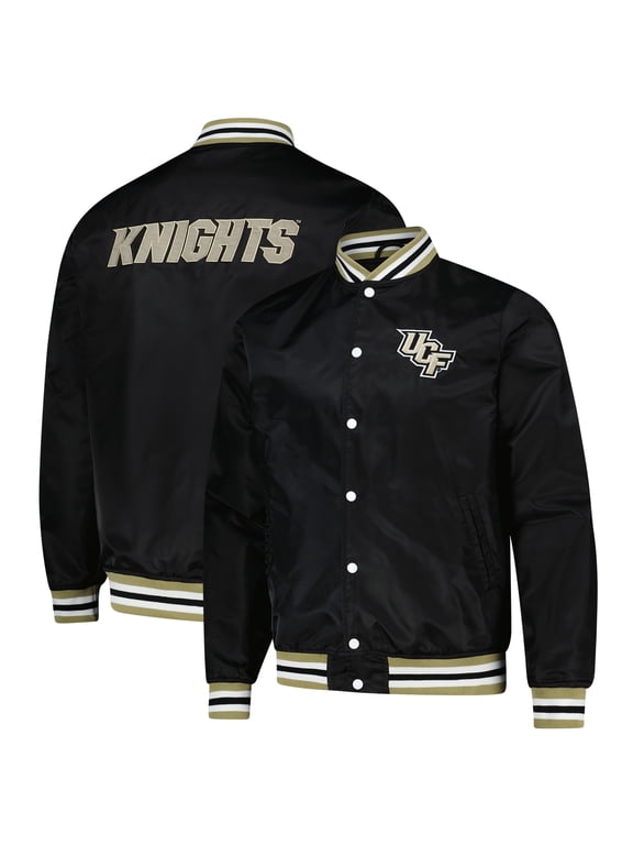 Unisex-Charlie Hustle Black UCF Knights Full-Snap Varsity Jacket