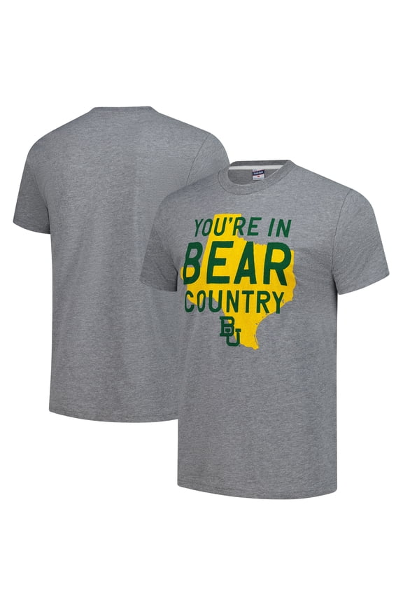 Unisex Charlie Hustle Heather Gray Baylor Bears Bear Country Tri-Blend T-Shirt
