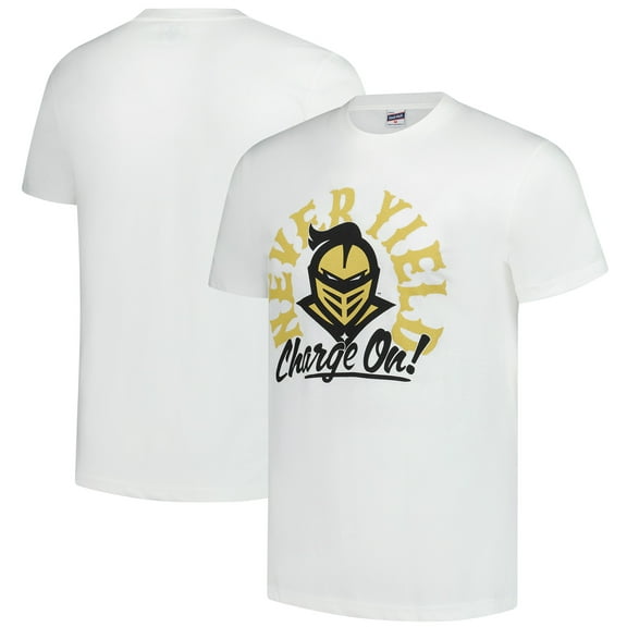 Unisex-Charlie Hustle White UCF Knights Never Yield Mantra T-Shirt