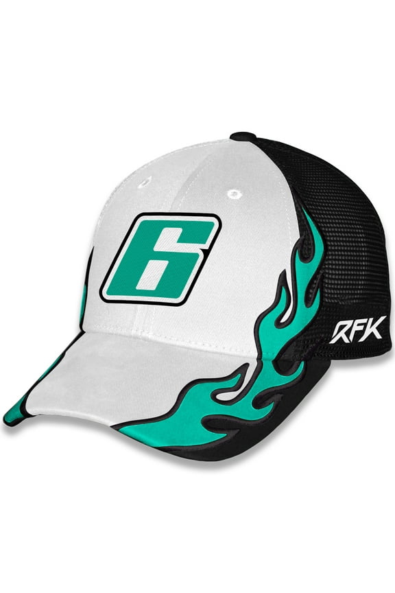 Unisex Checkered Flag Sports Black Brad Keselowski BuildSubmarines.com Flame Trucker Adjustable Hat