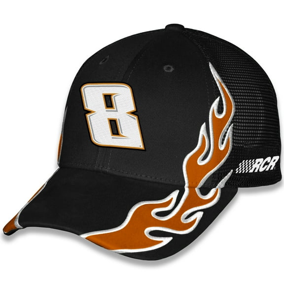 Unisex Checkered Flag Sports Black Kyle Busch Cheddars Flame Trucker Adjustable Hat