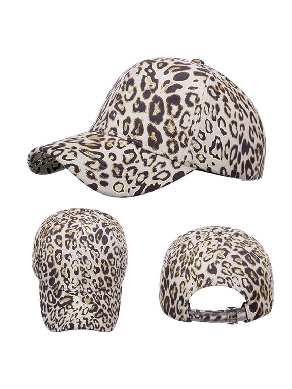 Unisex Cheetah Leopard Print Breathable Baseball Cap Sun Protection Curved Brim Dad Hat Casual Trucker Hat Headwear Beige One Size