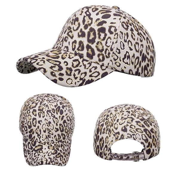 Unisex Cheetah Leopard Print Breathable Baseball Cap Sun Protection Curved Brim Dad Hat Casual Trucker Hat Headwear Beige One Size