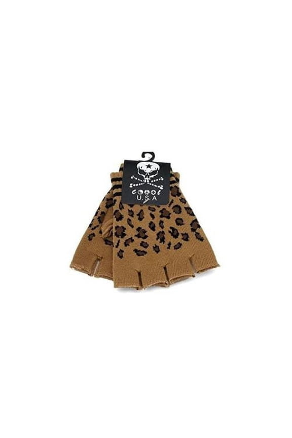 Unisex Cheetah Leopard Print Fingerless Knit Gloves for Texting Warm