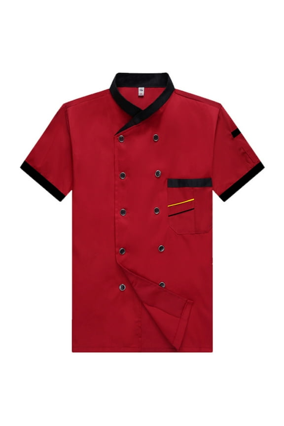 Unisex Chef Coat Kitchen Short Sleeve Chef Jacket for Men and Women