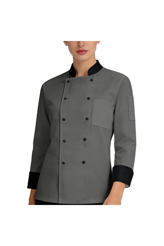 Unisex Chef Coat Long Sleeve Chef Jacket Costume for Men Women Kitchen Uniform Restaurant Work Shirts