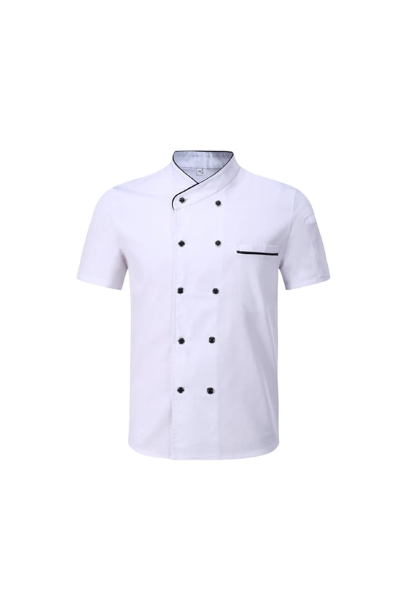 Unisex Chef Coat Short Sleeve,Chef Coat Men/Women Comfortable Button Closure - Kitchen,Restaurant,Hotel Uniform