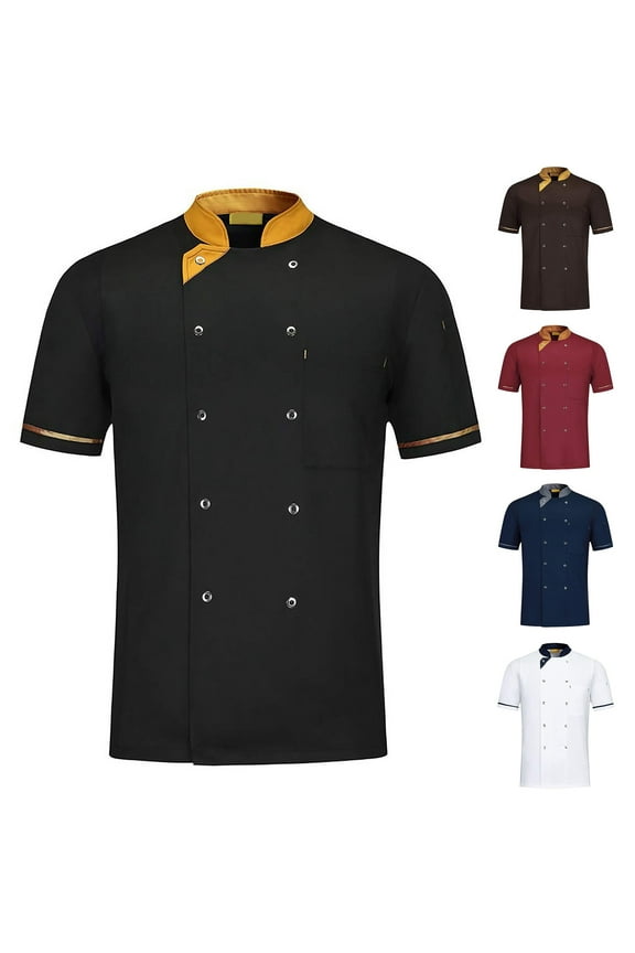 Unisex Chef Coat Short Sleeve Chef Jackets For Men Breathable Cook Shirts Personalized Restaurant Kitchen Working Uniform