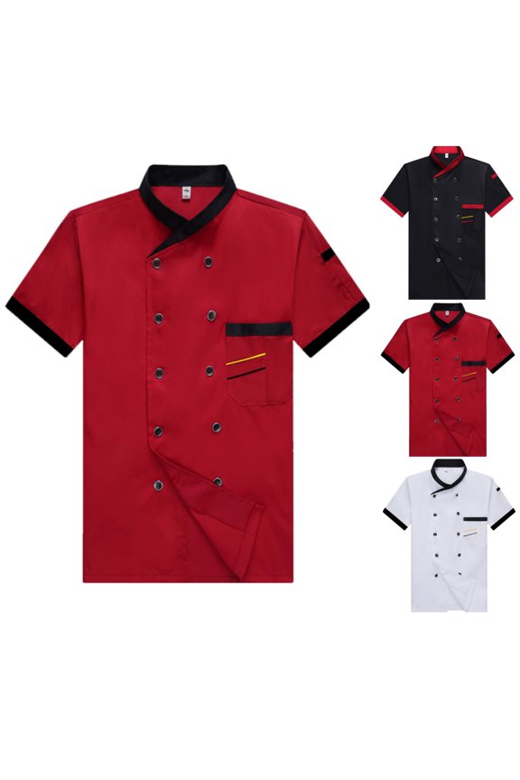 Unisex Chef Coat Short Sleeve Chef Jackets For Men Breathable Cook Shirts Personalized Restaurant Kitchen Working Uniform