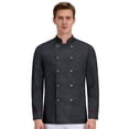 thumbnail image 1 of Unisex Chef Coat, Waterproof Oil-Resistant Long Sleeve Button Front Cardigan Style Kitchen Uniform for Restaurant Hotel Bakery Chefs,Gray 4XL, 1 of 6