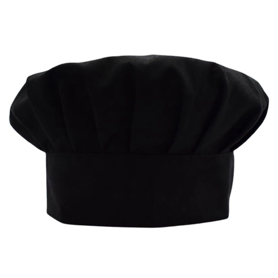Unisex Chef Hat, Baker Cap, Kitchen Cooking Headwear, Adjustable Elastic Breathable Fabric, Lightweight Wrinkle‑Resistant, One‑Size Fit for Professional Kitchen & Home Cooking Use,Black