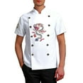 thumbnail image 1 of Unisex Chef Jacket Hotel catering chef overalls Unisex Chef Jacket Long Sleeve Kitchen with Distinctive Red Button Design,White,XL, 1 of 1