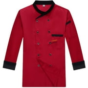 Unisex Chef Jacket Long Sleeve/Short Sleeve Double-Breasted Kitchen Chef Uniform