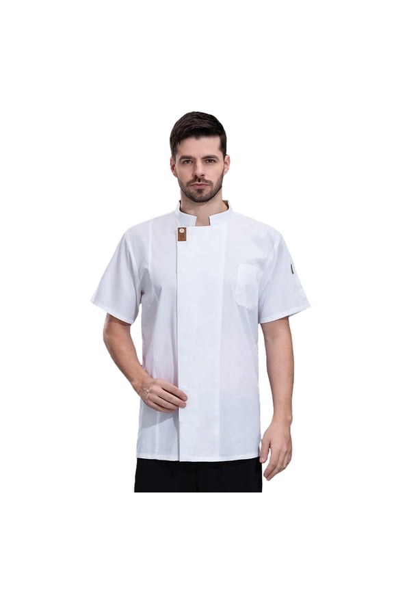 Unisex Chef Jacket for Men - Summer Breathable Kitchen Shirt for Hotel/Restaurant Staff, Waiter Uniform, Bakery Work Clothes | Lightweight Cotton Chef Coat for Catering & Cooking