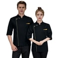 thumbnail image 1 of Unisex Chef Jacket Men's Chef Coat Restaurant Kitchen Chef Uniform Black L, 1 of 4