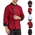 thumbnail image 1 of Unisex Chef Jacket Men's Chef Coat Restaurant Kitchen Chef Uniform Red M, 1 of 6