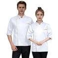 thumbnail image 1 of Unisex Chef Jacket Men's Chef Coat Restaurant Kitchen Chef Uniform White 2XL, 1 of 4