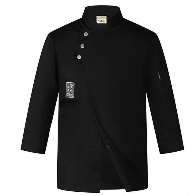 Personalized Black Short Sleeve Chef Coat - Men's Small, Custom Embroidery, 65/35 Poly-Cotton Blend