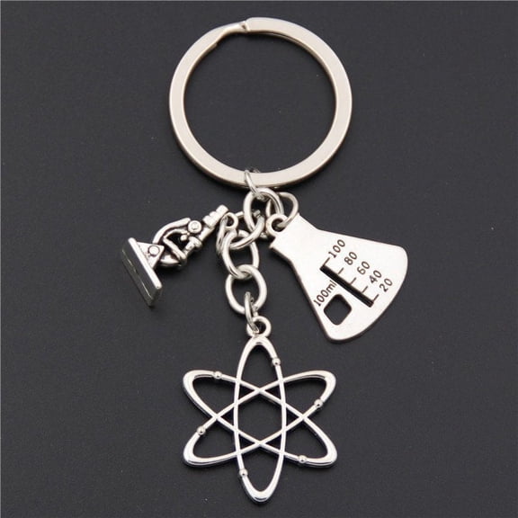 Unisex Chemistry Keychain Gift for Teachers Zinc Alloy DNA Molecule Key Chain Science Enthusiasts Accessory Chemistry