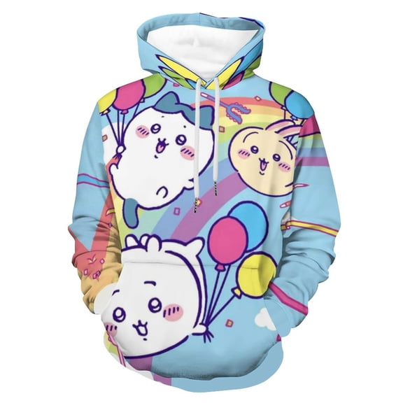 Unisex Chii-ka-w Pullover Hoodies 3D Print Novelty Sweatshirts Hoodie With Pocket For Men Women