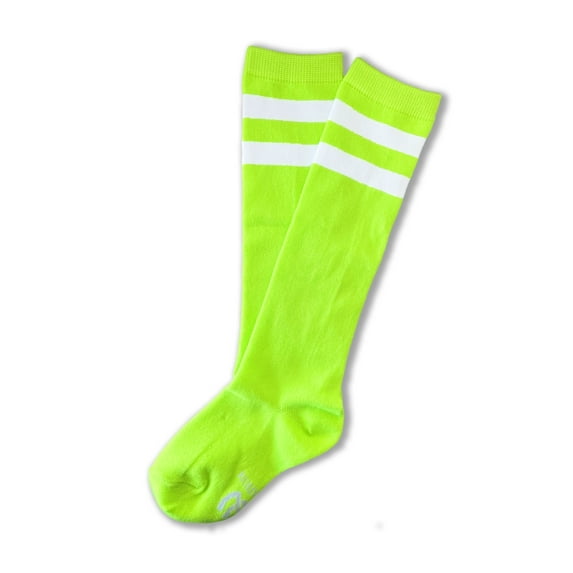 Unisex Child Kid Size Colored Knee High Sport Team Socks With Various Colored Stripes