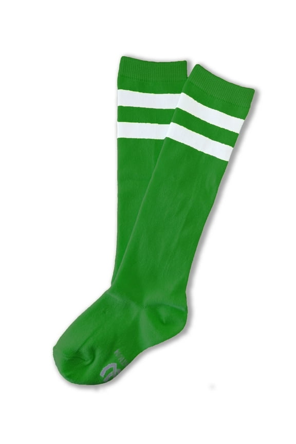 Unisex Child Kid Size Colored Knee High Sport Team Socks With Various Colored Stripes