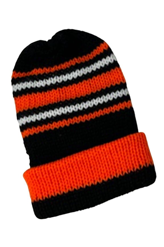 Unisex Child Oregon Colors Handknit Beanie Hat Double Layer Reversible Kid Size