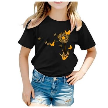 Unisex Child Tee Fanshion Printed T-shirt For Boy And Girl Loose T Shirts With Round Neck Summer Tops Tees For Children Suitble For Vacation Or Outdoor Sports