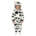 thumbnail image 1 of Unisex Children Animal Cow Onesie Halloween Outfit Horn Ears Hooded Jumpsuit Christmas Party One Piece Casual Baggy Clothes, 1 of 9