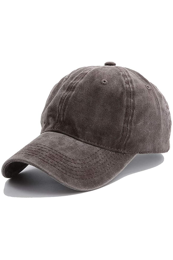 Unisex Children Casual Solid Washed Baseball Cap, Adjustable Outdoor Sun Hat for Boys and Girls, Breathable for Summer - Brown