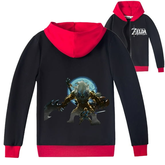 Unisex Children's The Legend of Zelda Print Zippered Hooded Coat, Great for Seasonal Wear